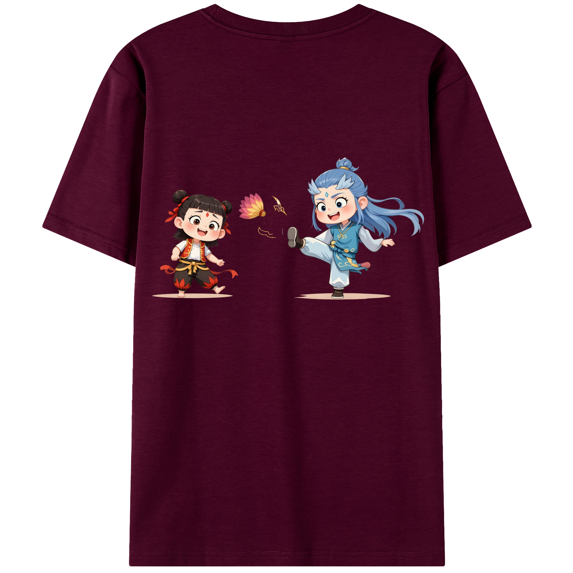 （画像用） Ne Zha 2 ナタ 魔童の大暴れ レディース半袖Tシャツ(バックプリント)